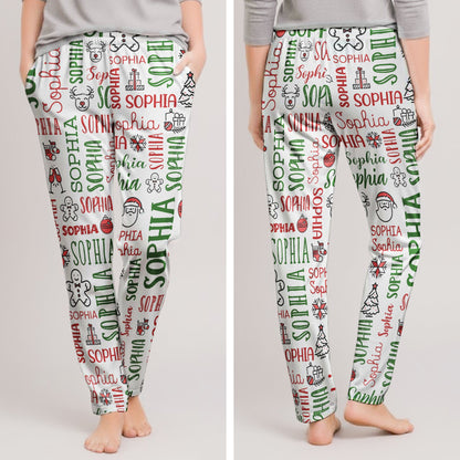 Custom Name Christmas Gifts For Family Members, Kids - Personalized Lounge Pants