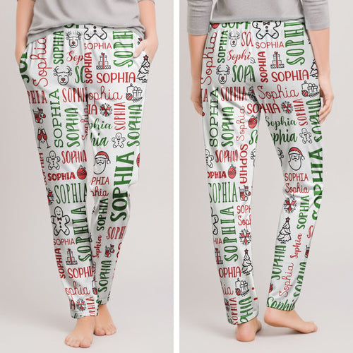 Custom Name Christmas Gifts For Family Members, Kids - Personalized Lounge Pants