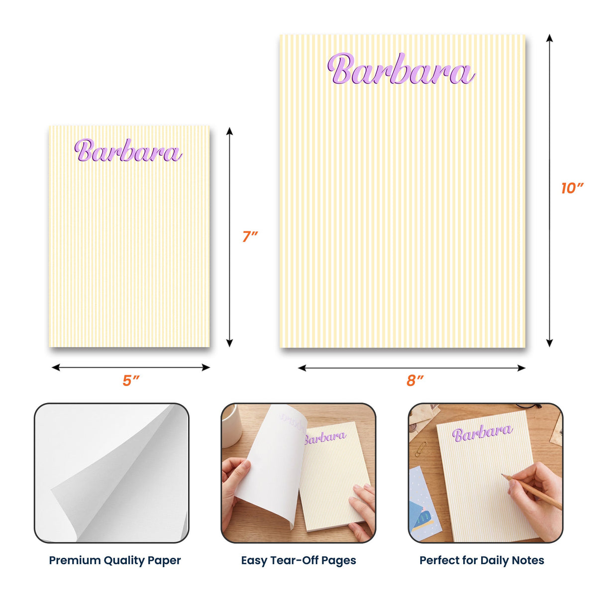 Custom Name Colorful Gifts For Her, Teachers, Coworkers - Personalized Notepad